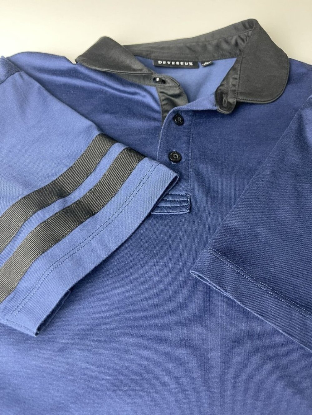 Devereux Golf Polo Shirt Mens Large L Pima Cotton Blend Short Sleeve Blue